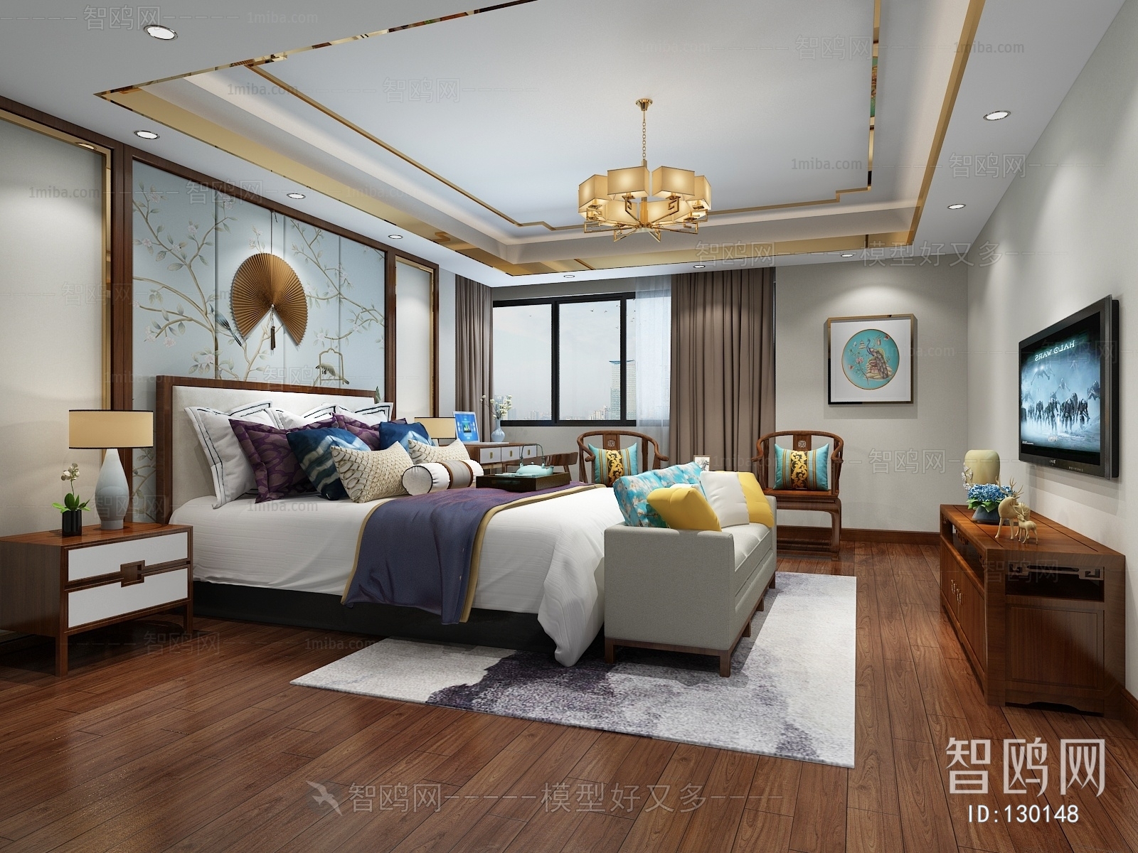 New Chinese Style Bedroom