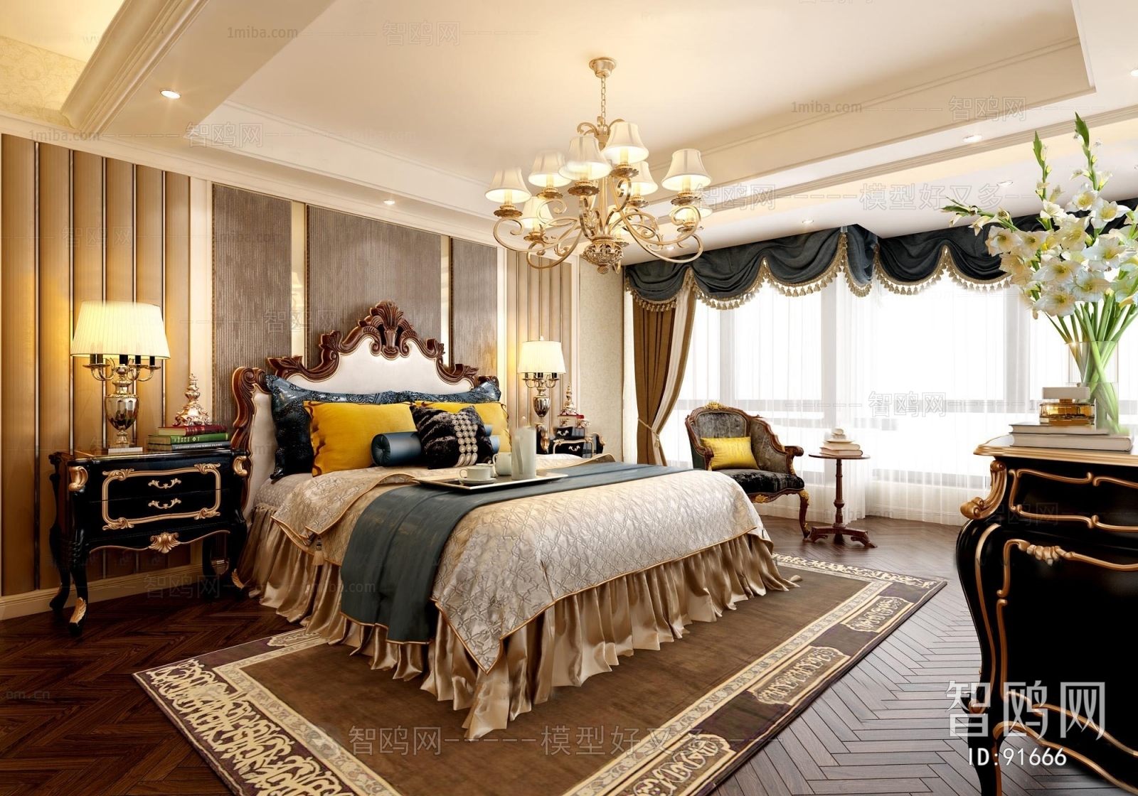American Style New Classical Style Bedroom