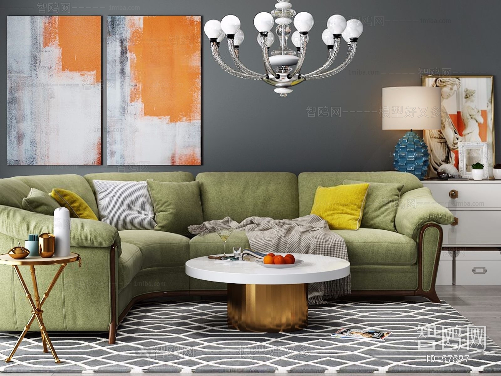 Modern Simple European Style Multi Person Sofa