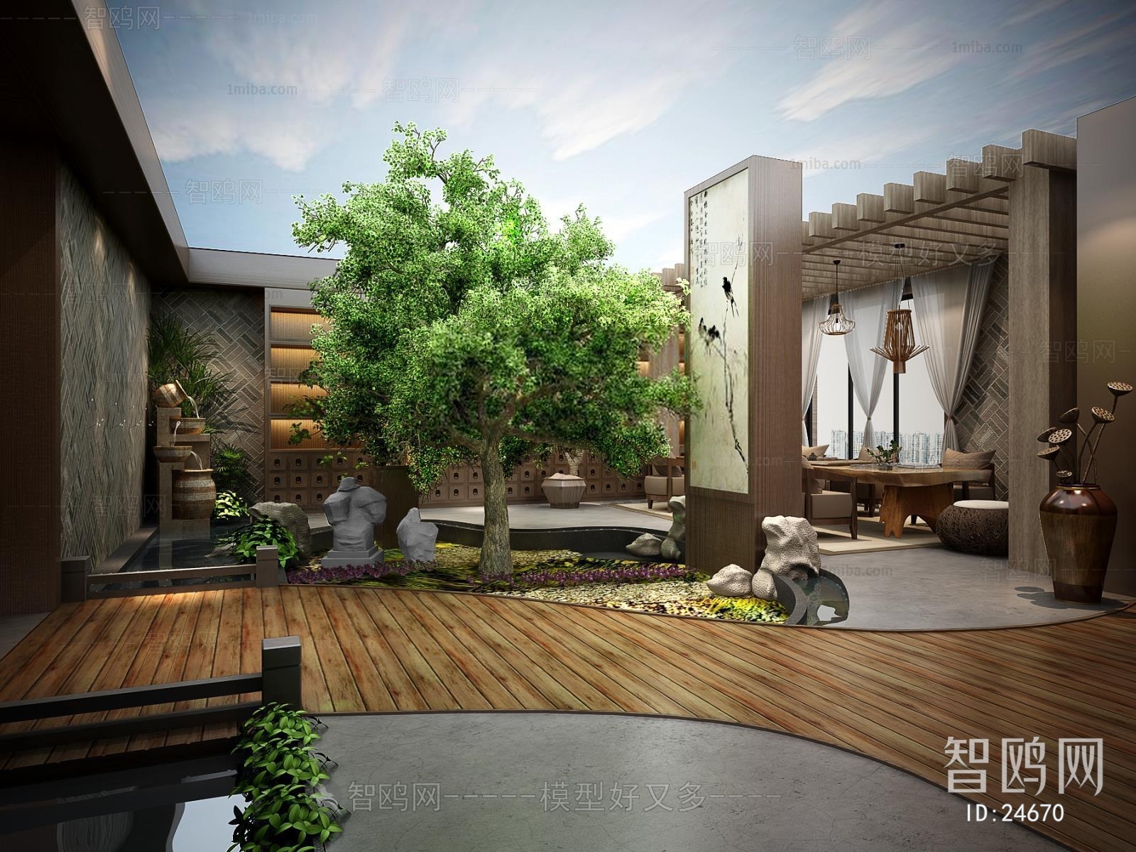 New Chinese Style Courtyard/landscape