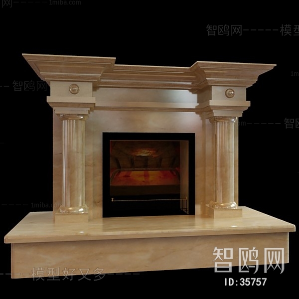 Simple European Style Fireplace