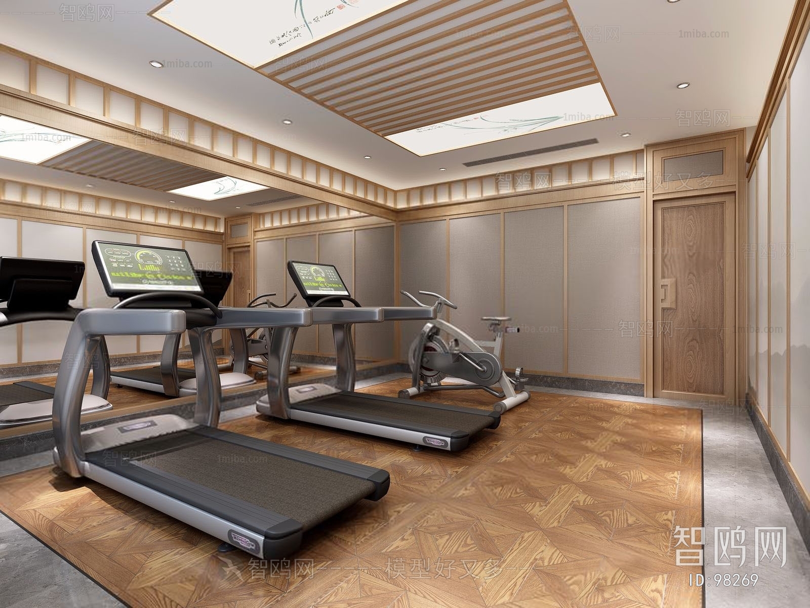新中式健身房休息娱乐室