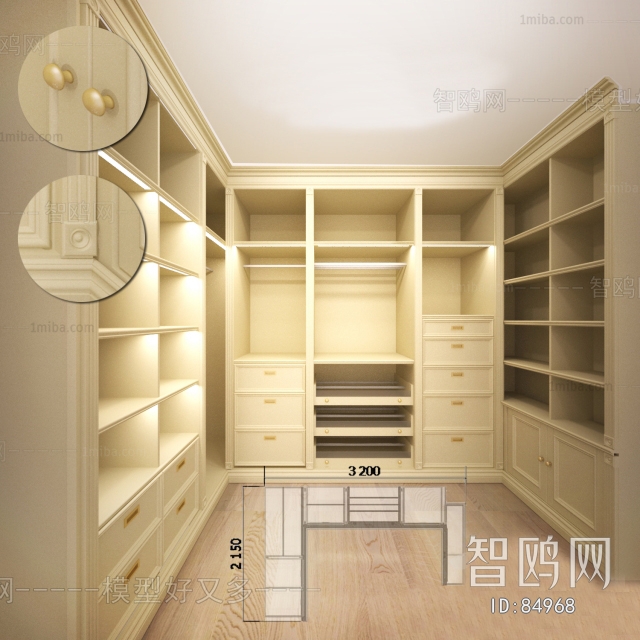 Simple European Style Clothes Storage Area