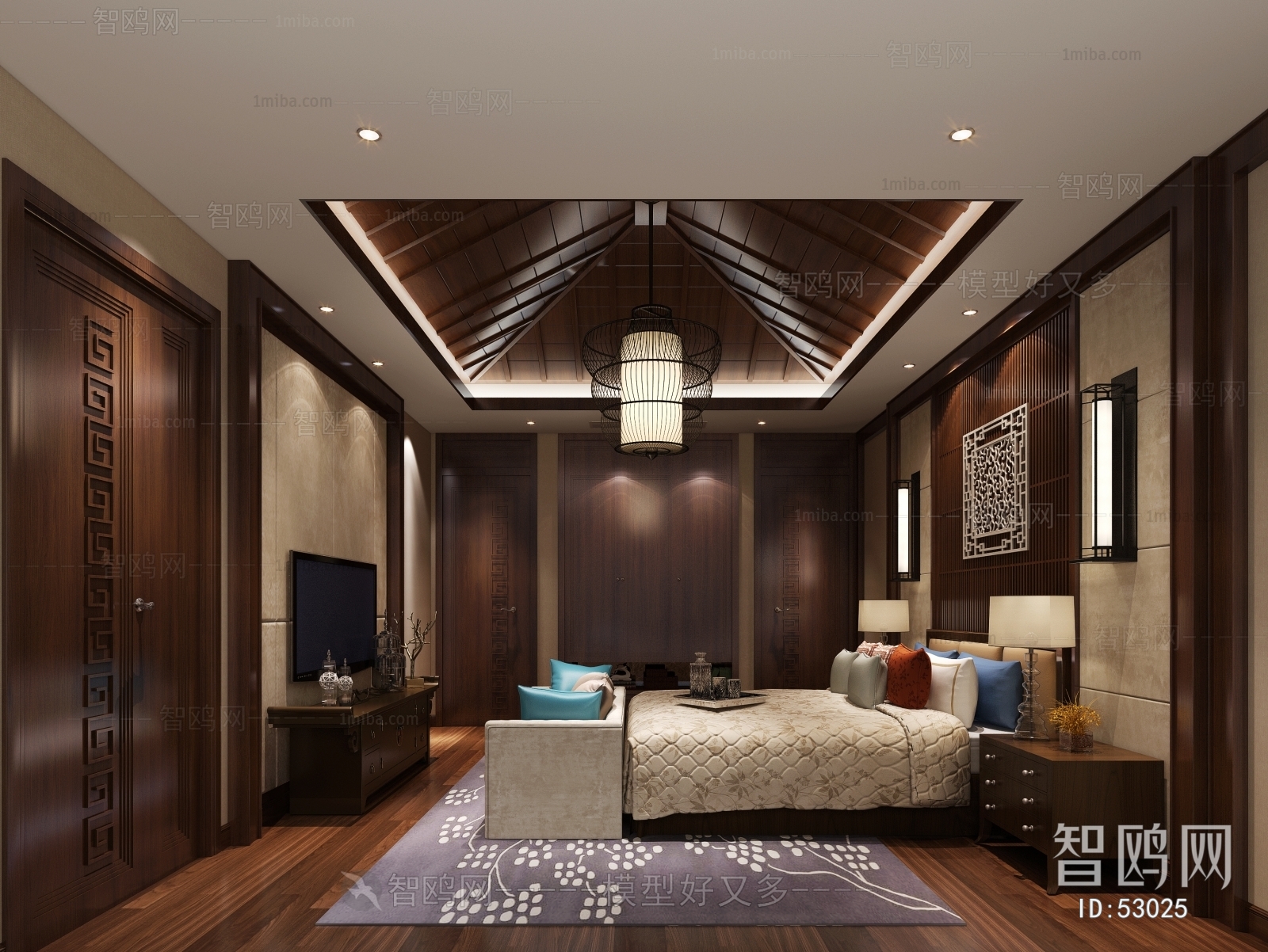 New Chinese Style Bedroom