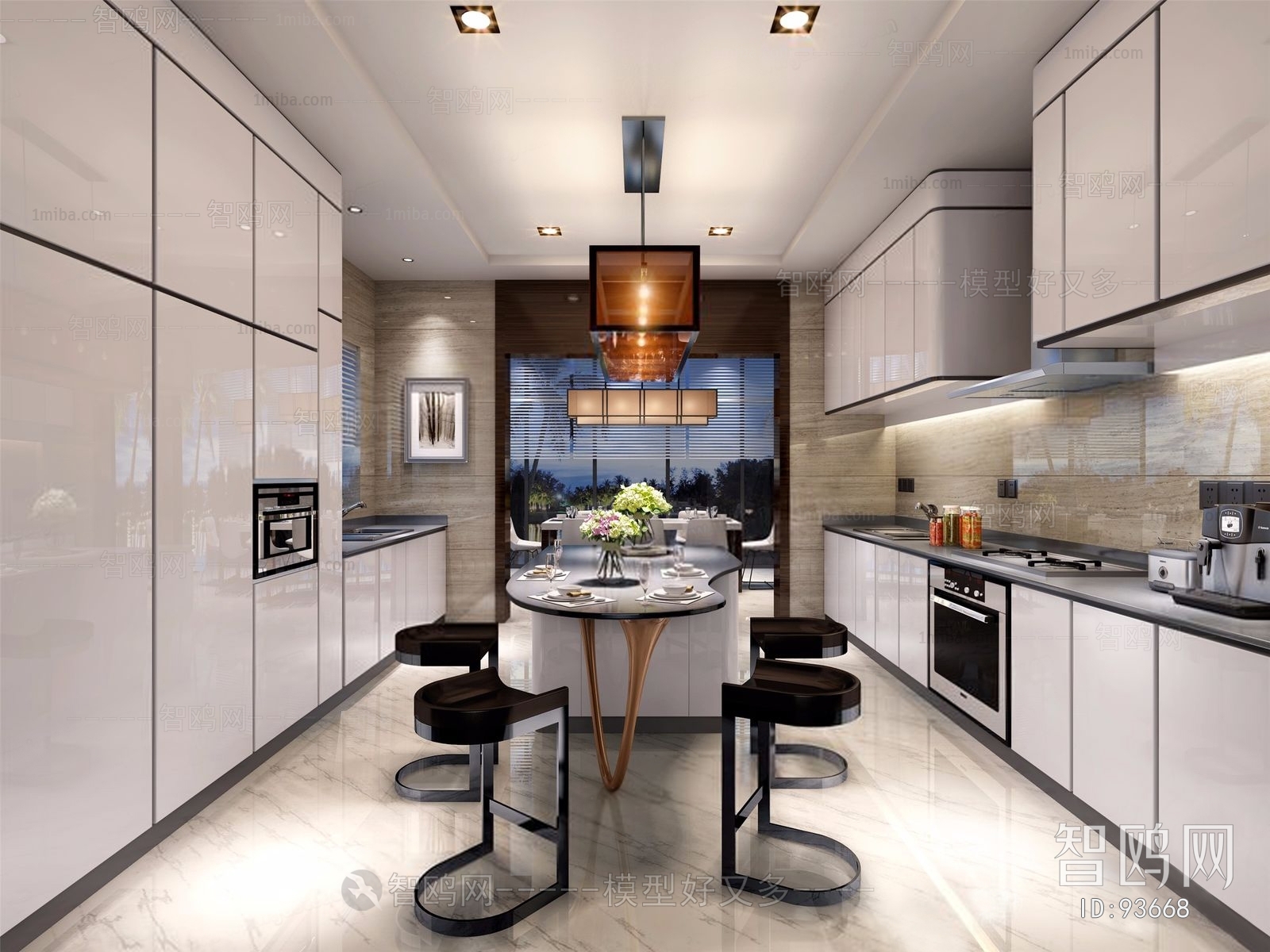 Post Modern Style Open Kitchen