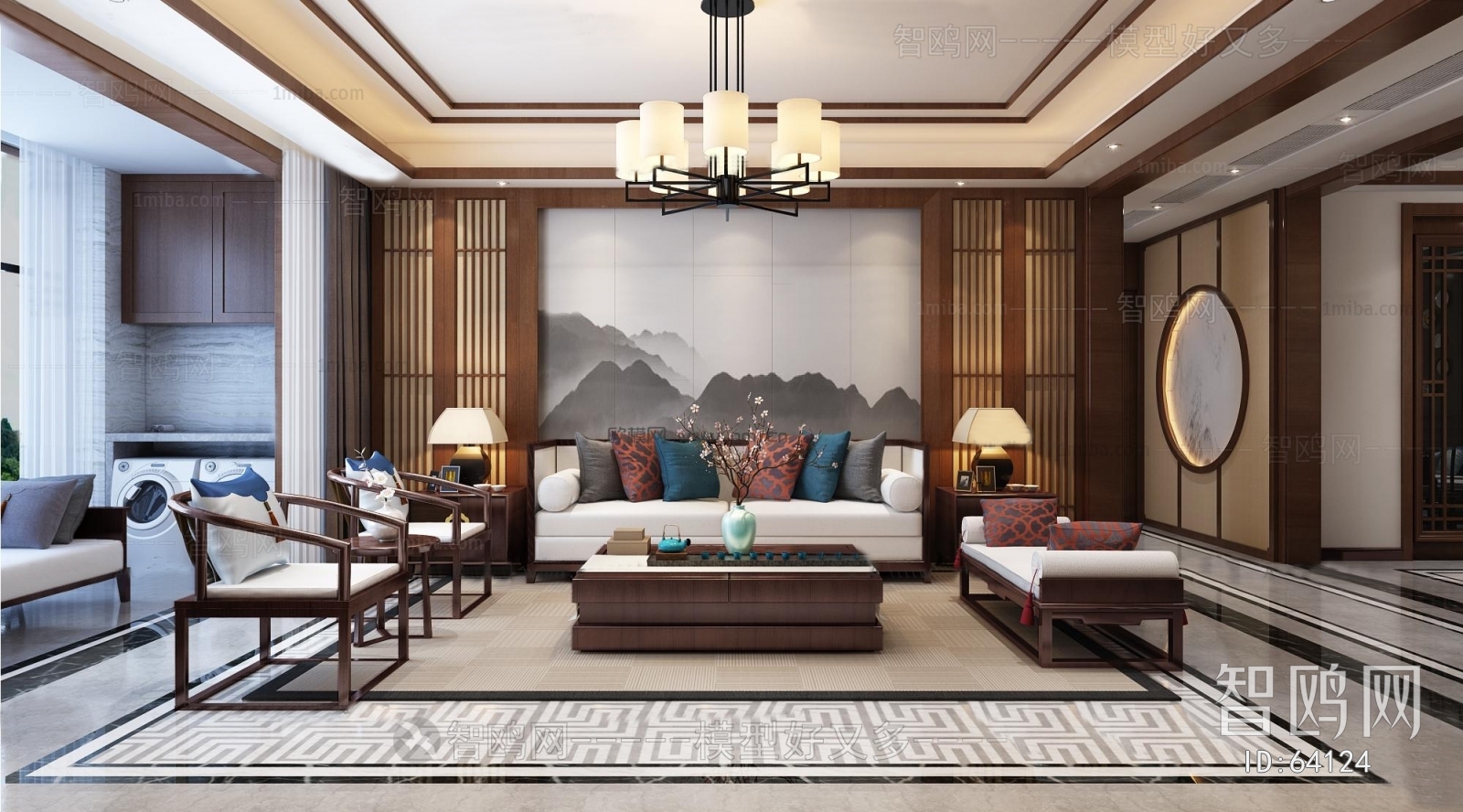 New Chinese Style A Living Room