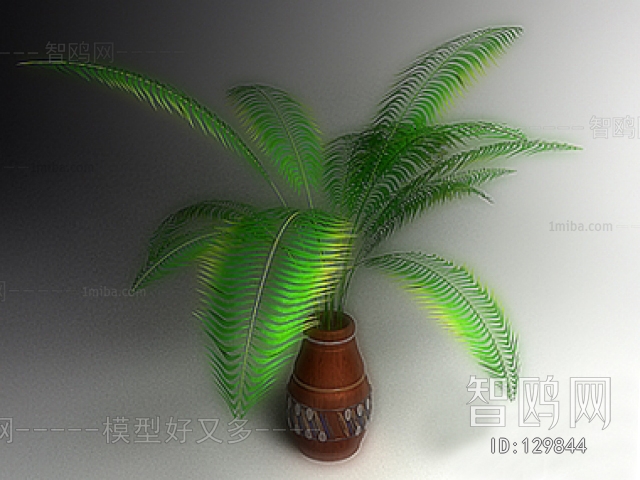 Modern Potted Green Plant