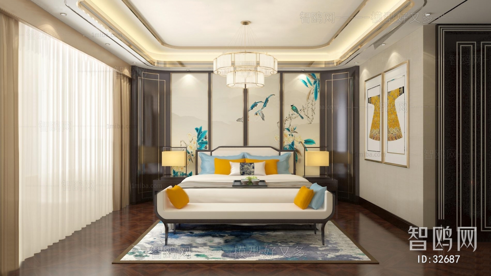 New Chinese Style Bedroom