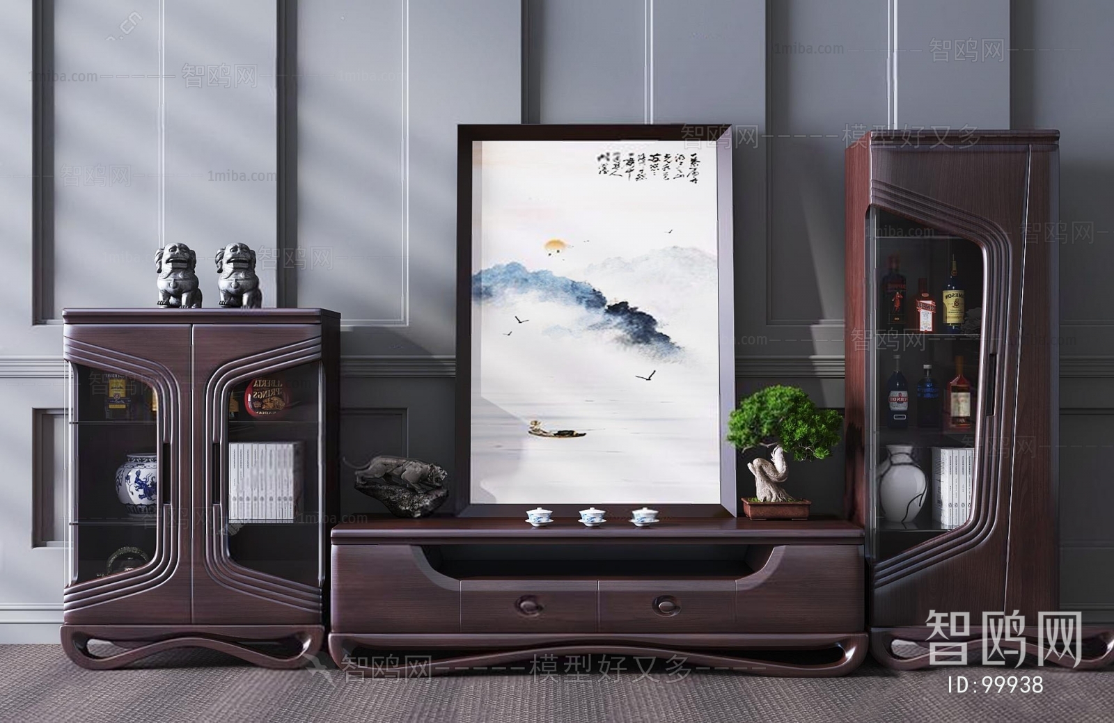 New Chinese Style TV Cabinet