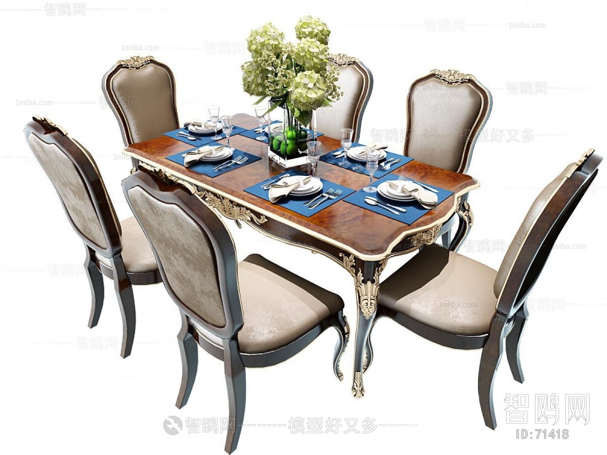 European Style Dining Table And Chairs