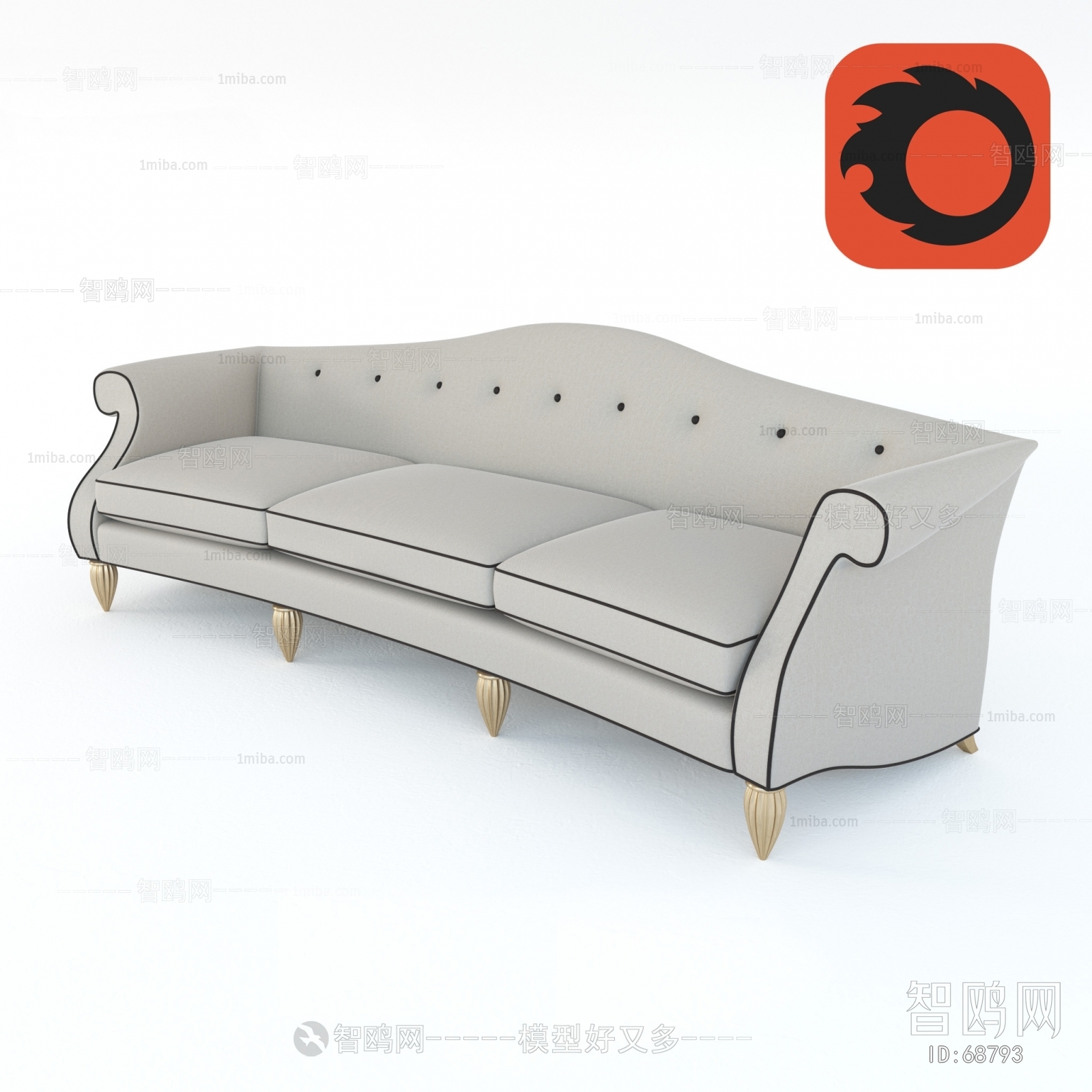 European Style Three-seat Sofa