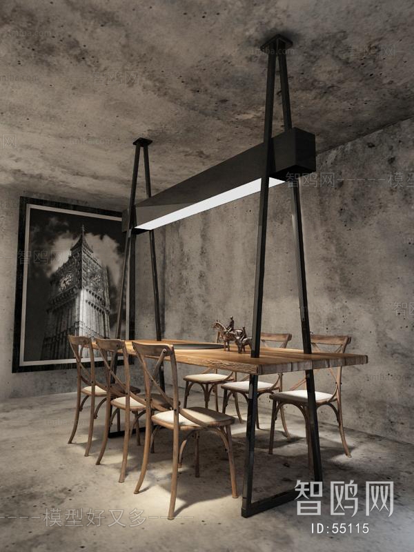 Industrial Style Dining Table And Chairs