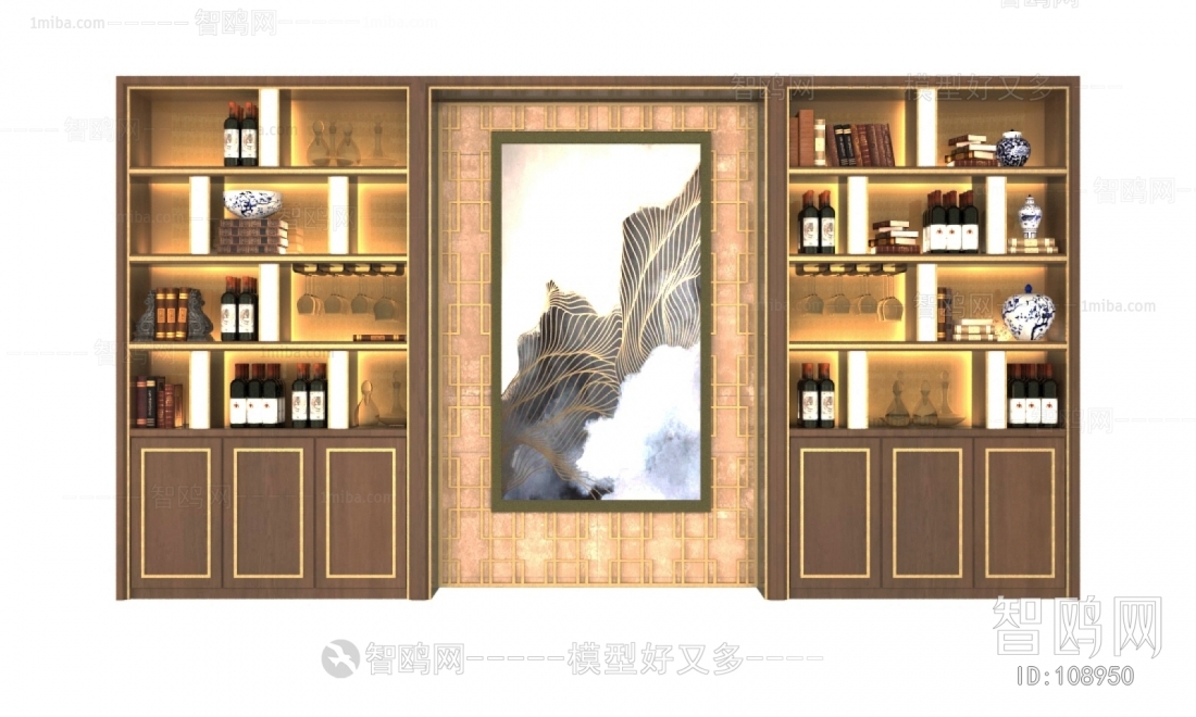 New Chinese Style Wine Cabinet