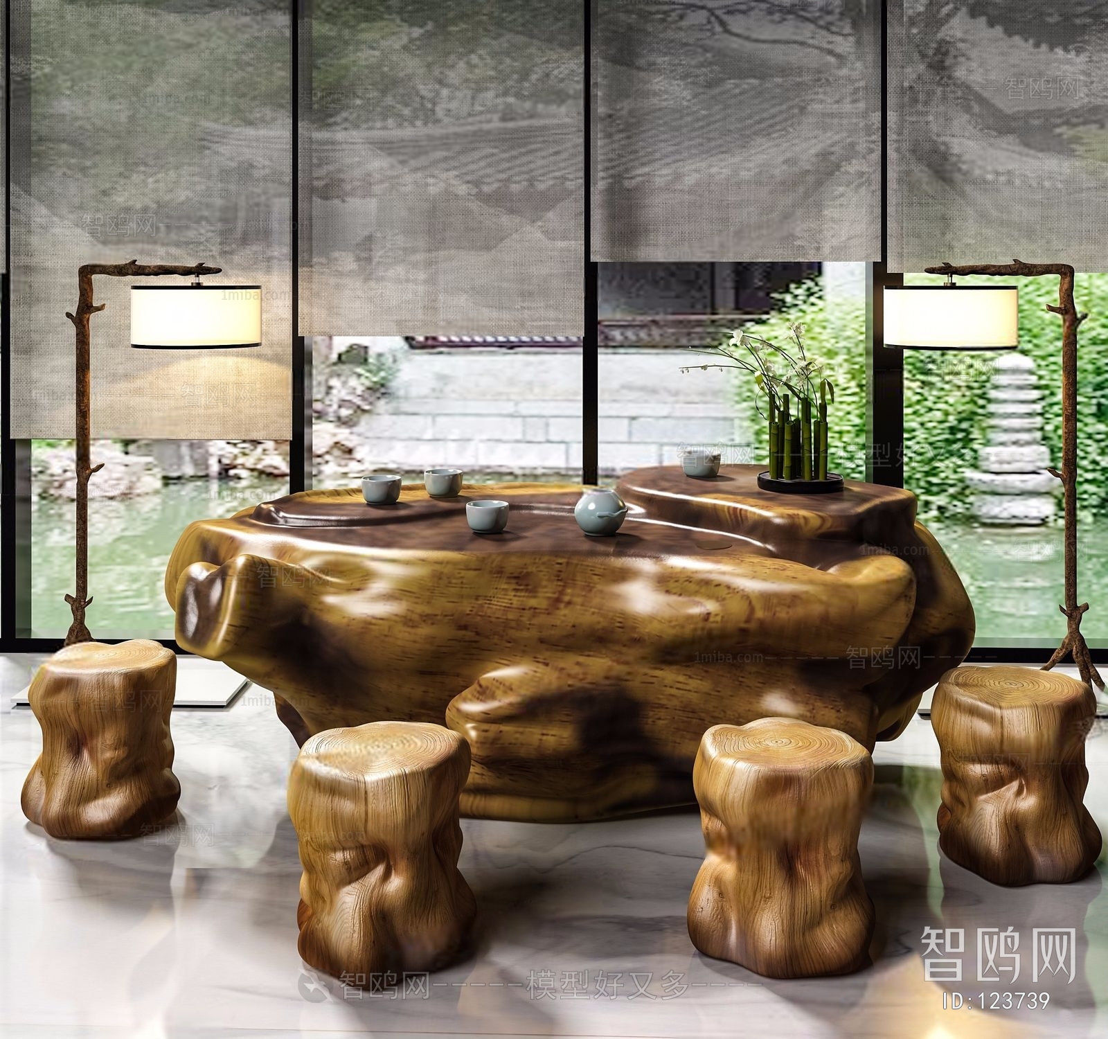 Chinese Style Tea Tables And Chairs