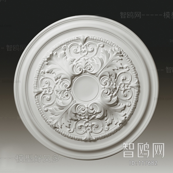 European Style Plaster Carved Top Plate