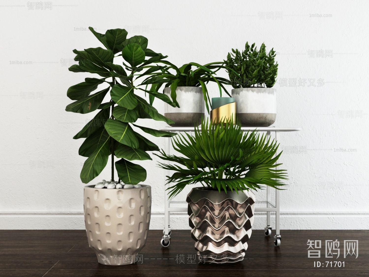 Modern Potted Green Plant