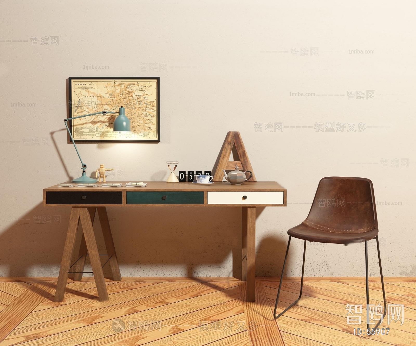 Nordic Style Computer Desk And Chair