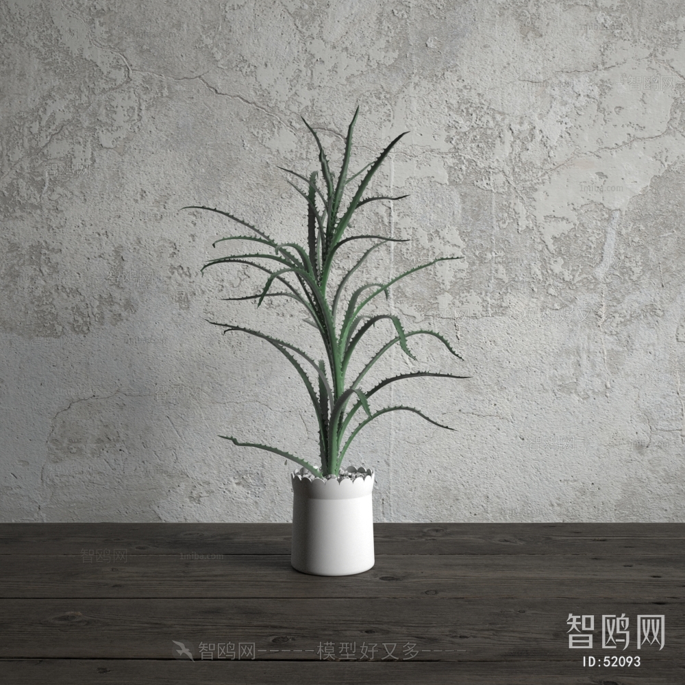 Modern Potted Green Plant