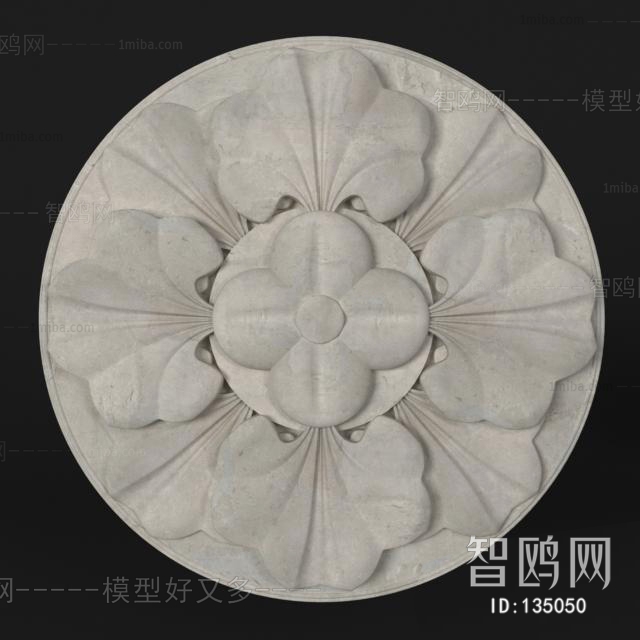 European Style Plaster Carved Top Plate