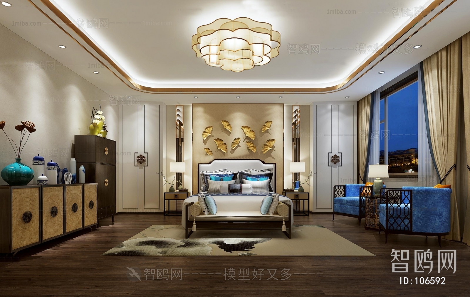 New Chinese Style Bedroom