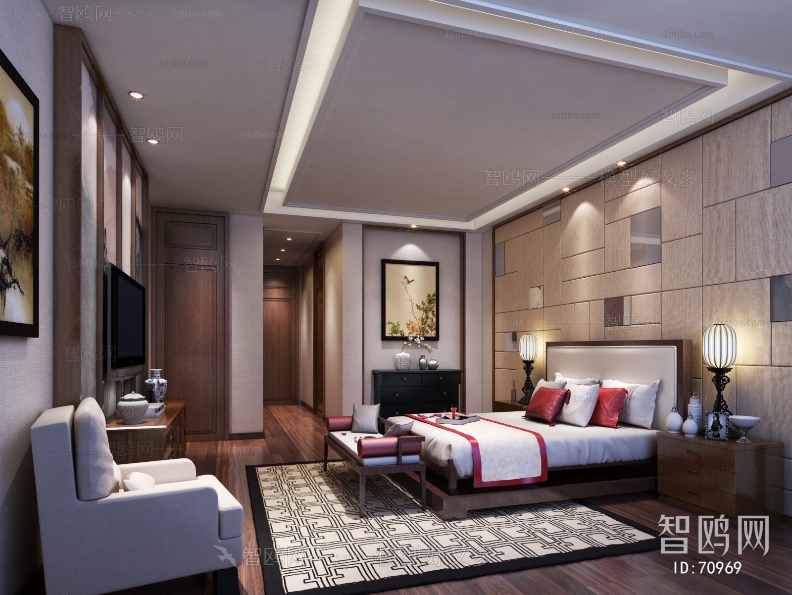 New Chinese Style Bedroom