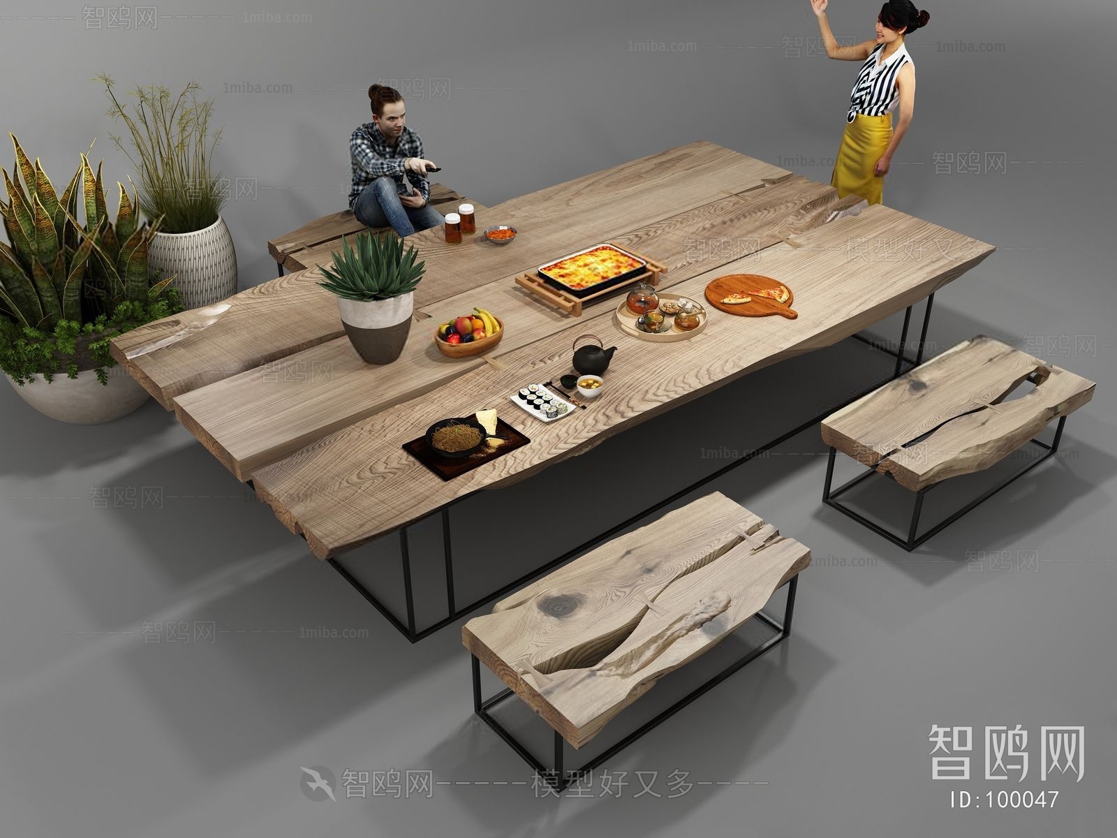 现代户外桌椅实木桌子凳子