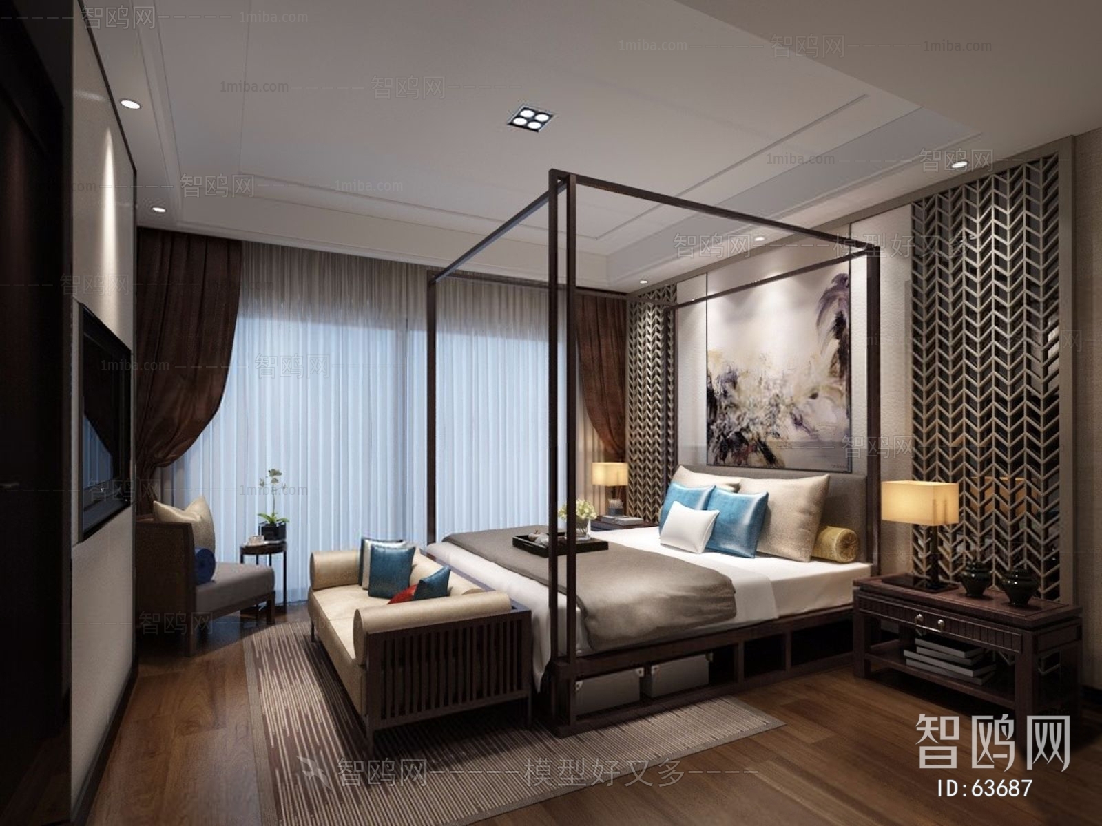 New Chinese Style Bedroom