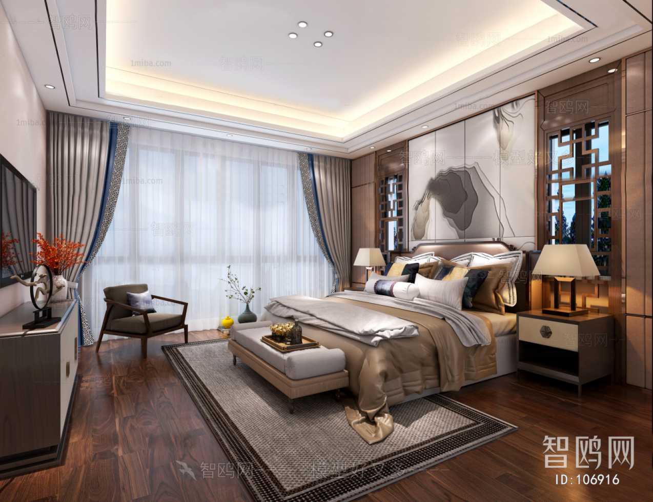 New Chinese Style Bedroom