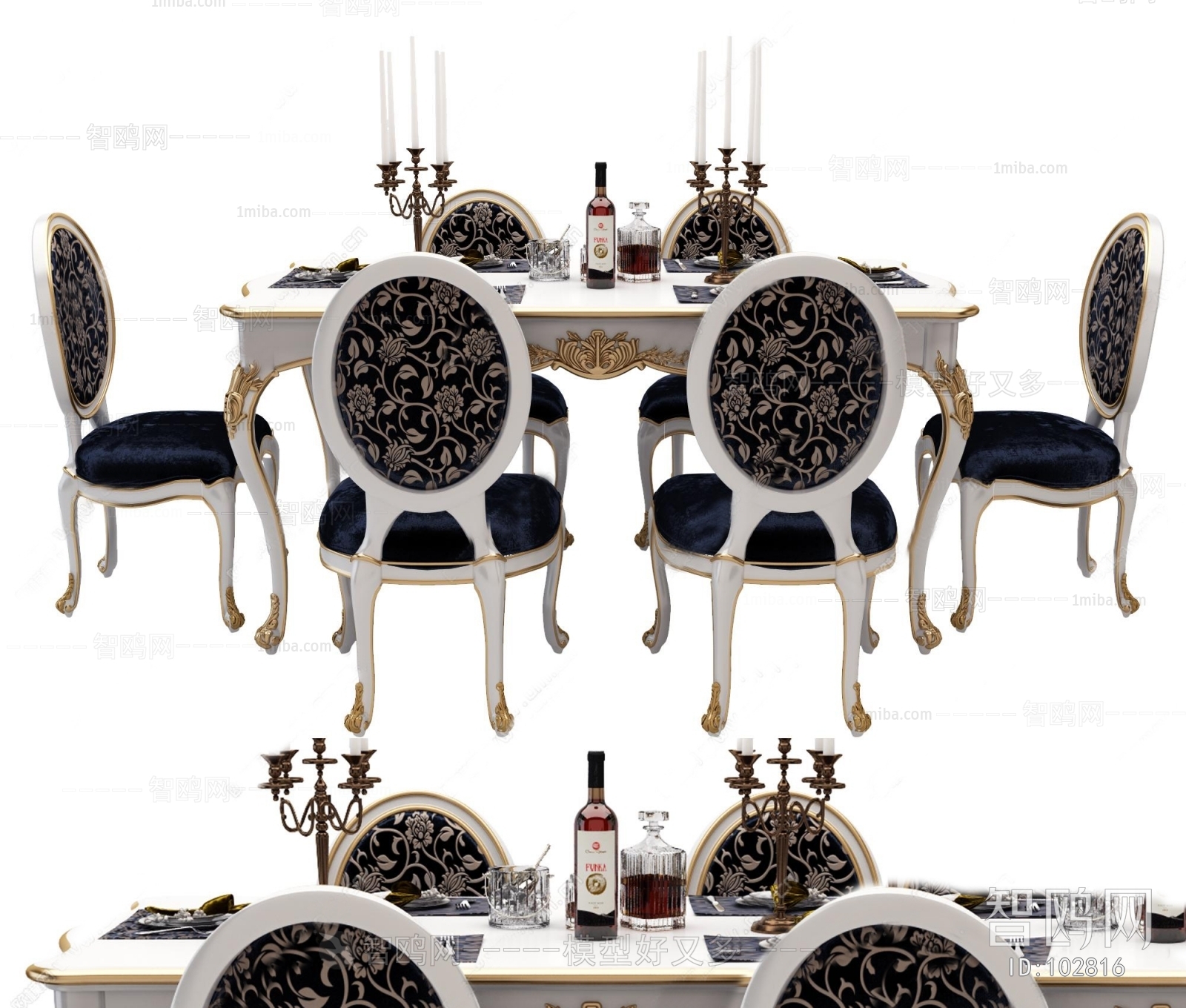 European Style Dining Table And Chairs