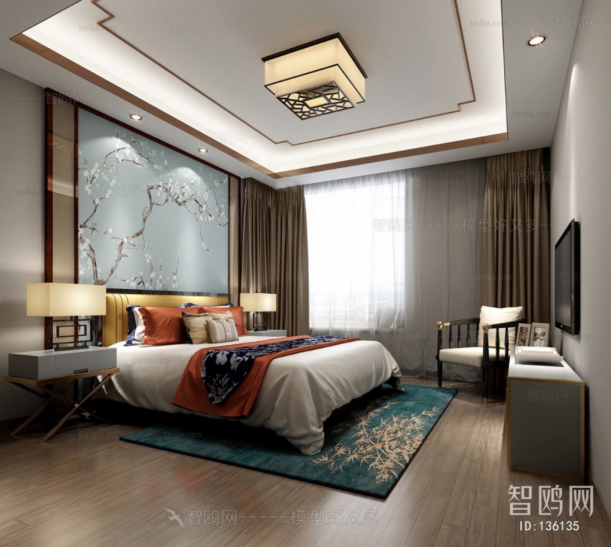 New Chinese Style Bedroom