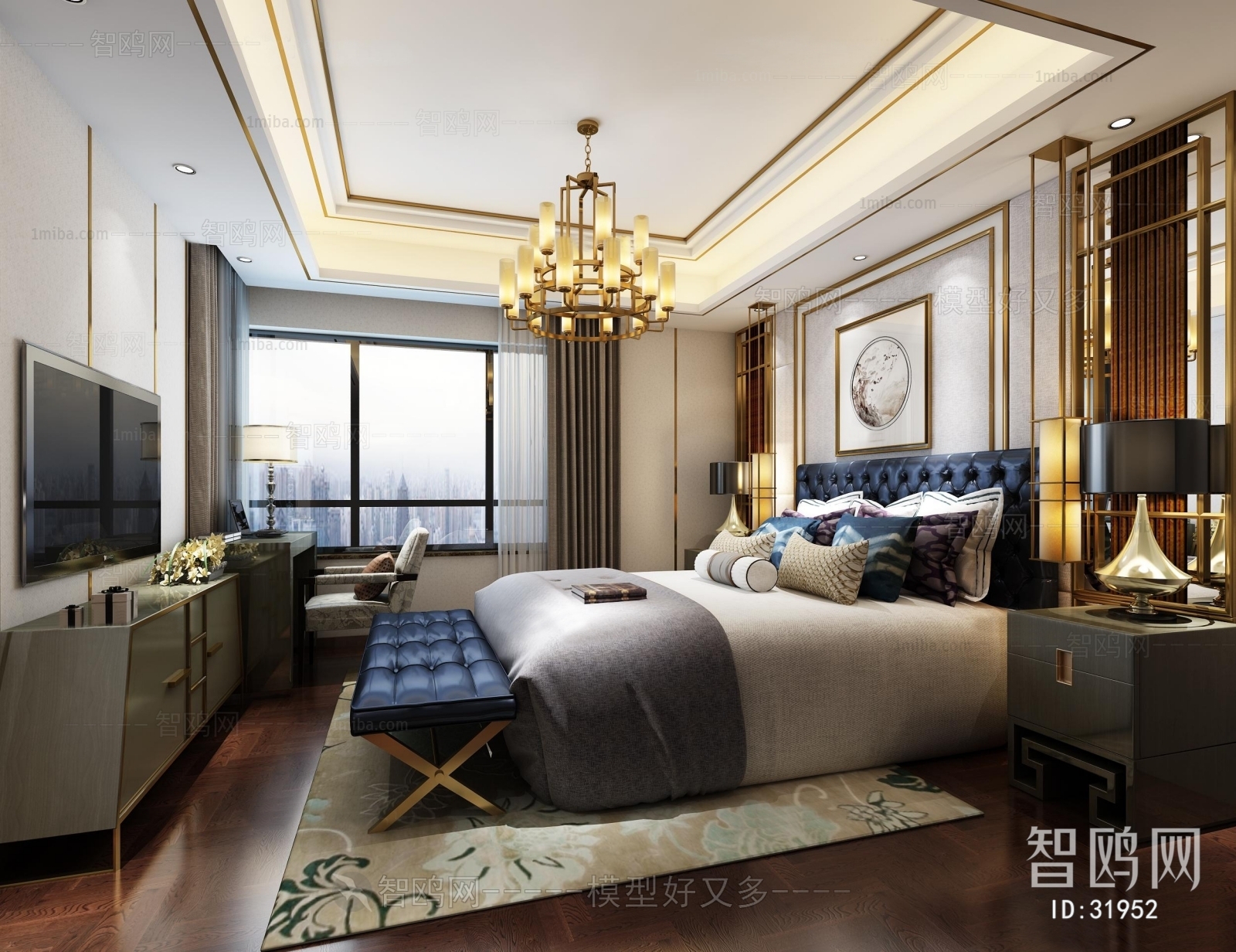 New Chinese Style Bedroom