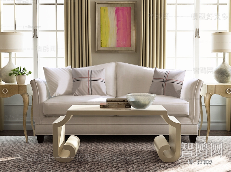 Simple European Style A Sofa For Two