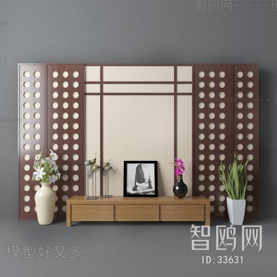 New Chinese Style TV Wall