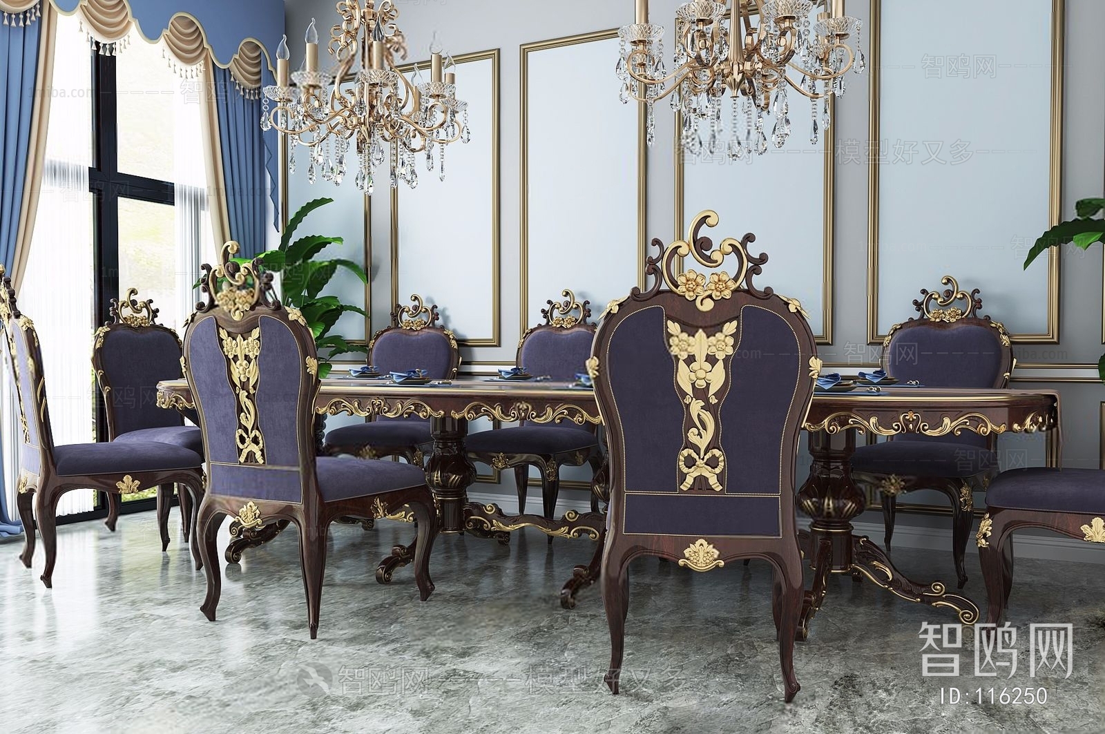 European Style Dining Table And Chairs