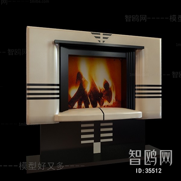 Simple European Style Fireplace