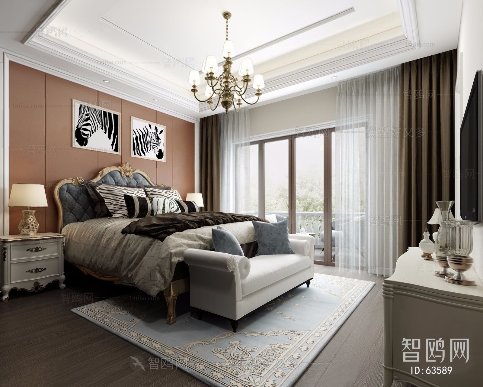 Simple European Style Bedroom