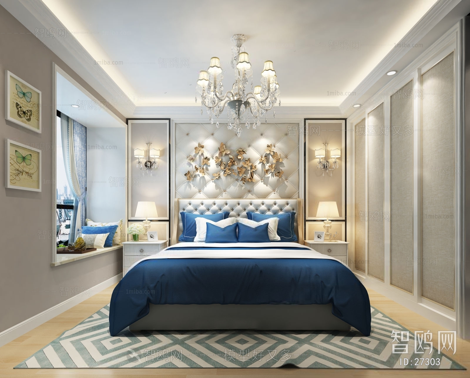 Simple European Style Bedroom