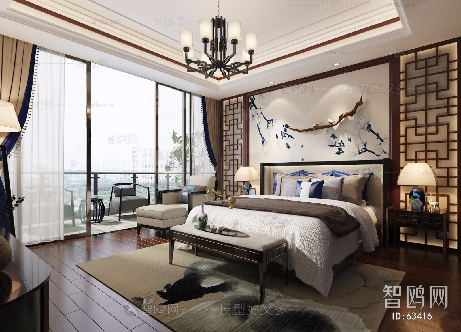 New Chinese Style Bedroom