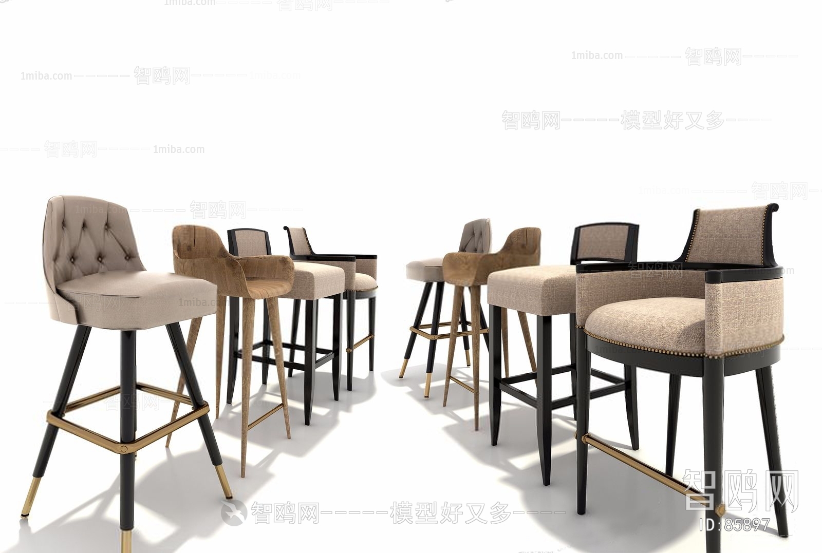 Simple European Style Bar Chair