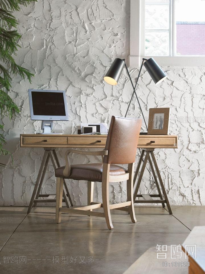 现代书桌椅-只有桌子