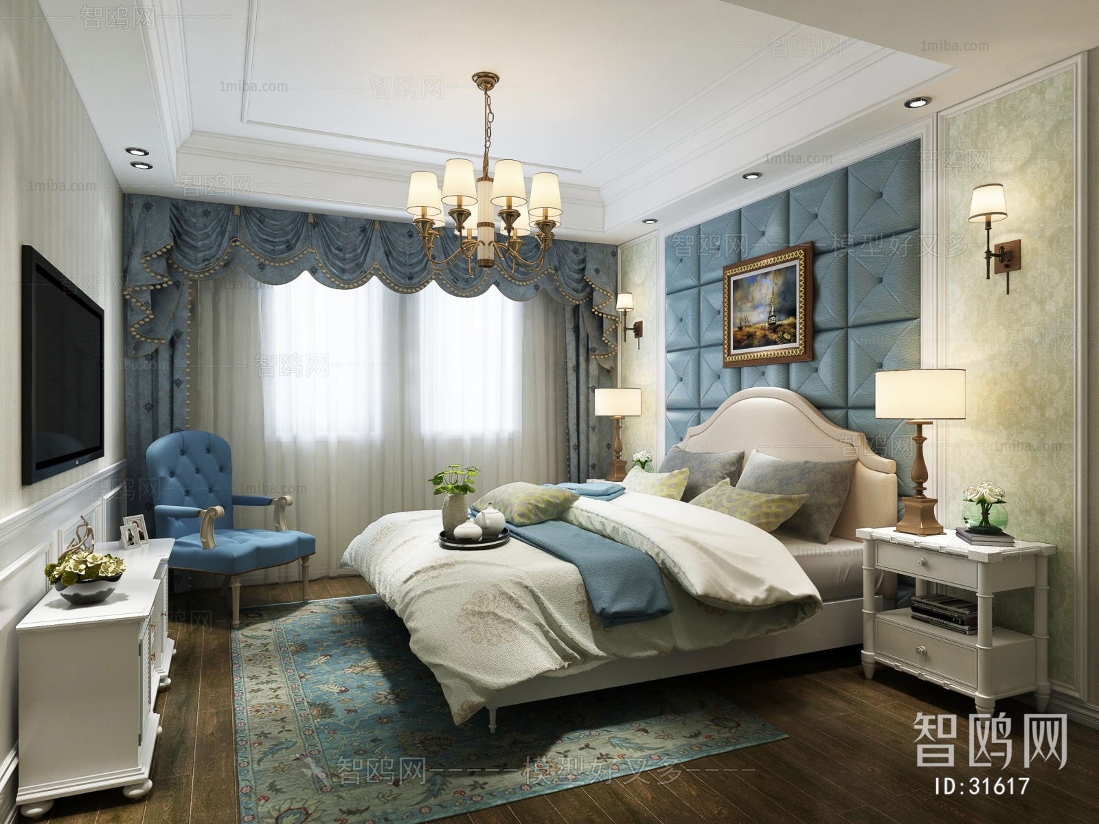 Simple European Style Bedroom