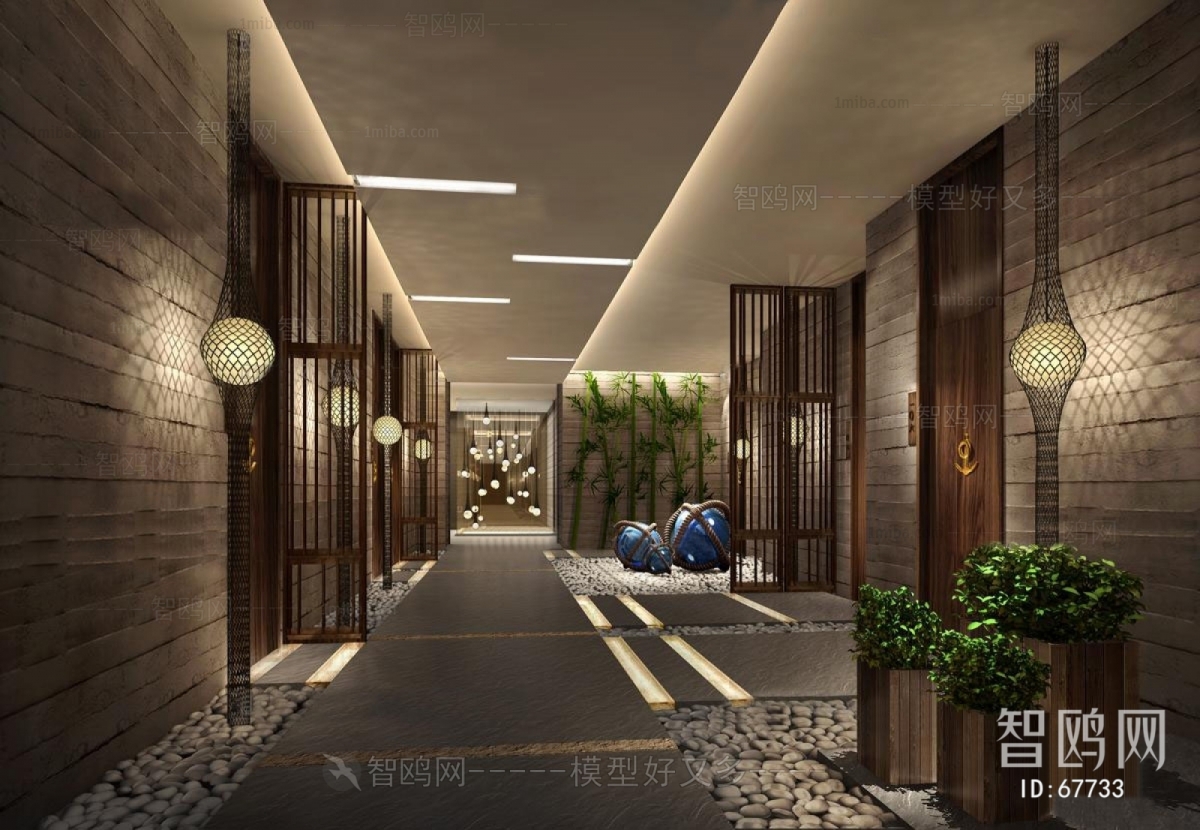 New Chinese Style Corridor Elevator Hall