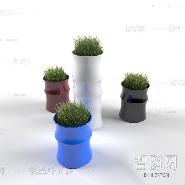 Modern Potted Green Plant