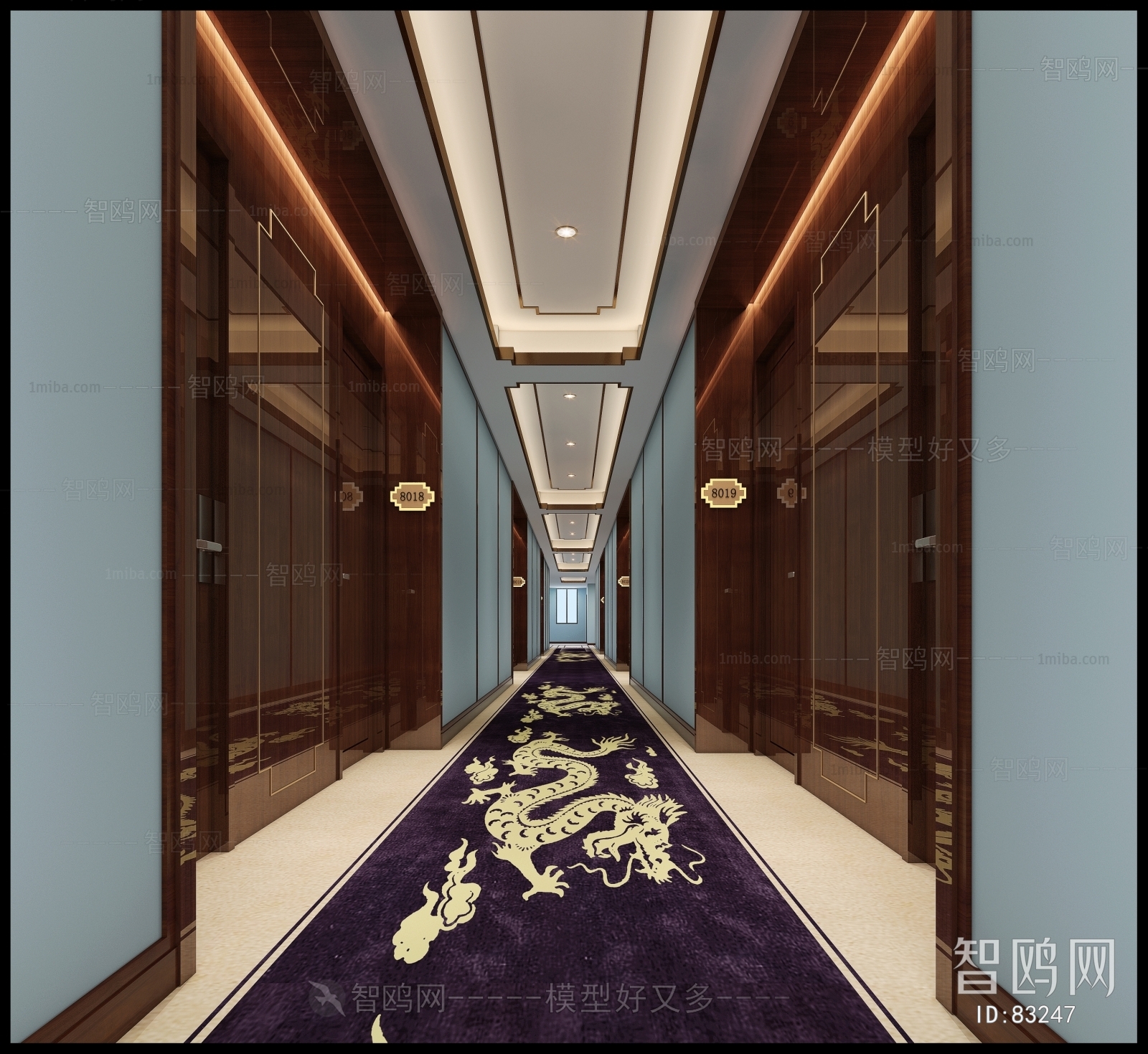 New Chinese Style Corridor Elevator Hall