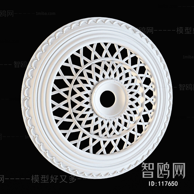 European Style Plaster Carved Top Plate