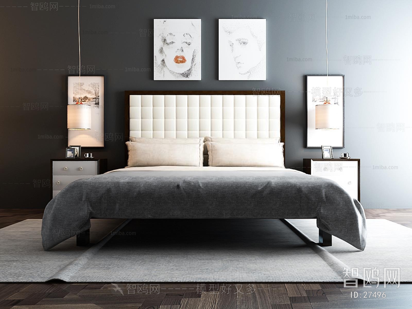 Modern Nordic Style Double Bed