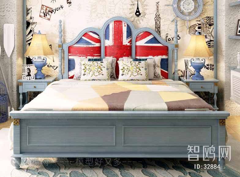 Mediterranean Style Double Bed