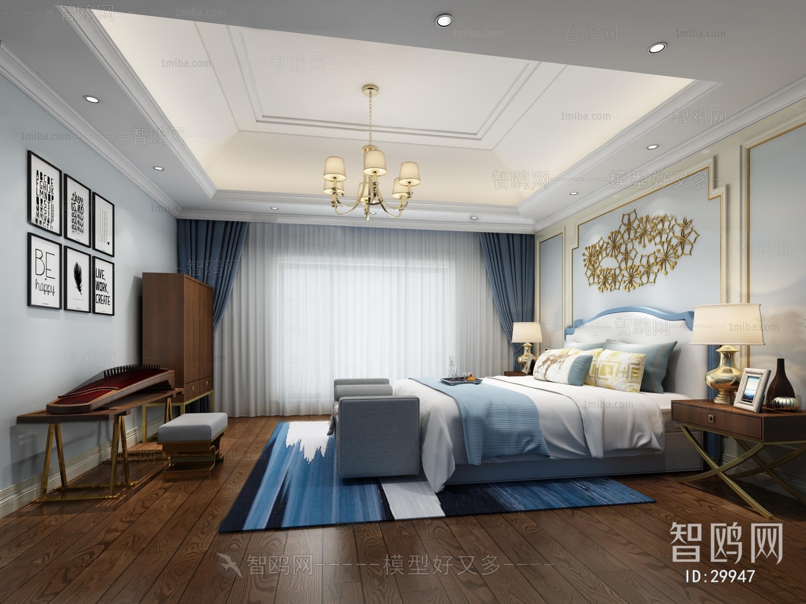 Simple European Style Bedroom