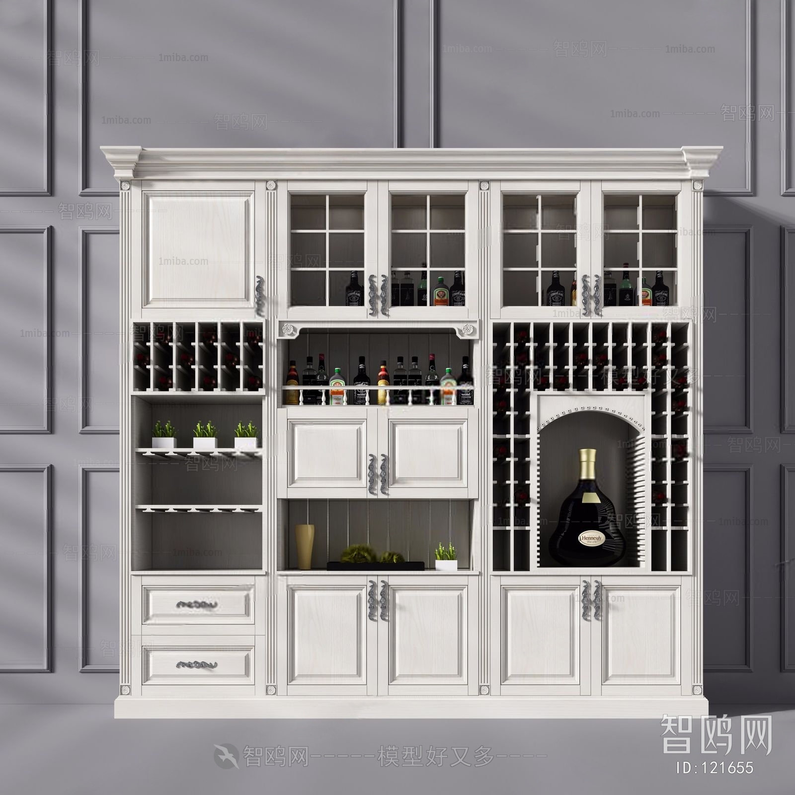 Simple European Style Wine Cabinet