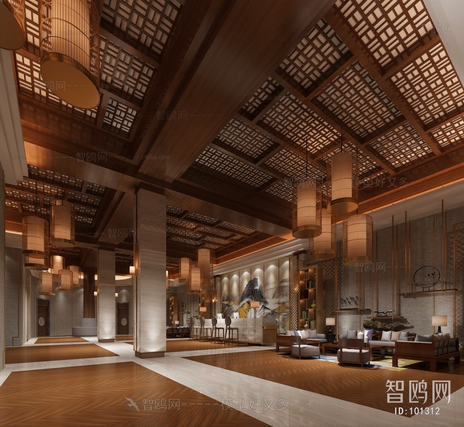 New Chinese Style Lobby Hall